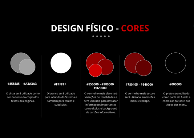 Paleta de cores usadas